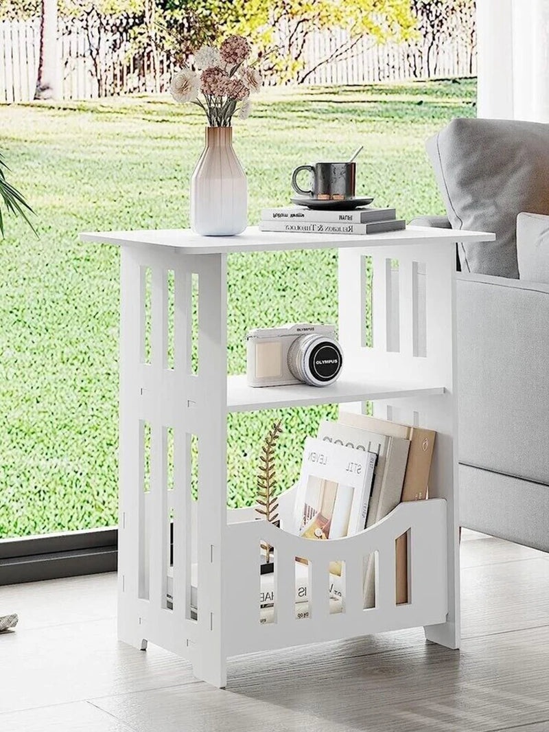 Multi-Layer Bedside Table Foldable Bookshelf Home Small Cabinet Storage Table Nightstand Bedside Furniture for Bedroom