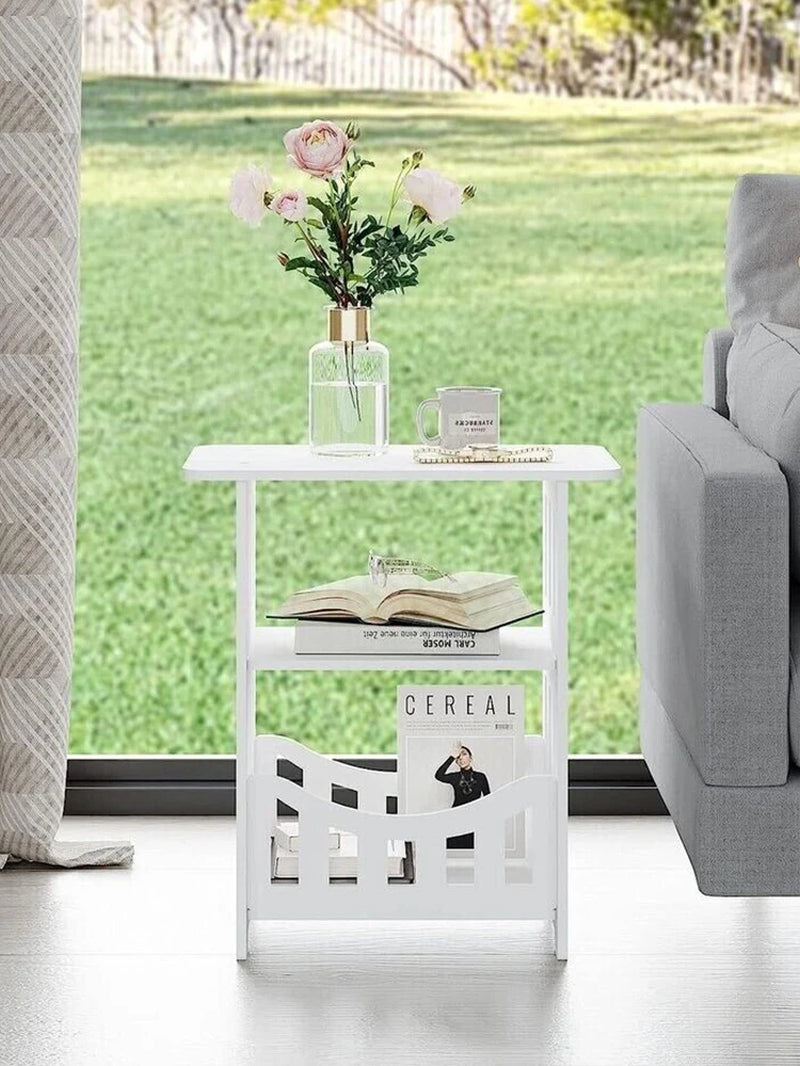 Multi-Layer Bedside Table Foldable Bookshelf Home Small Cabinet Storage Table Nightstand Bedside Furniture for Bedroom