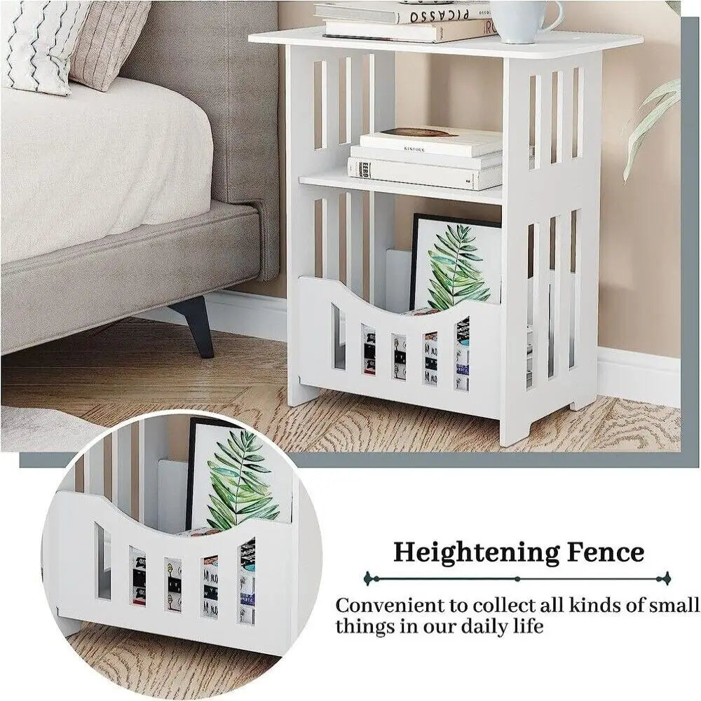 Multi-Layer Bedside Table Foldable Bookshelf Home Small Cabinet Storage Table Nightstand Bedside Furniture for Bedroom