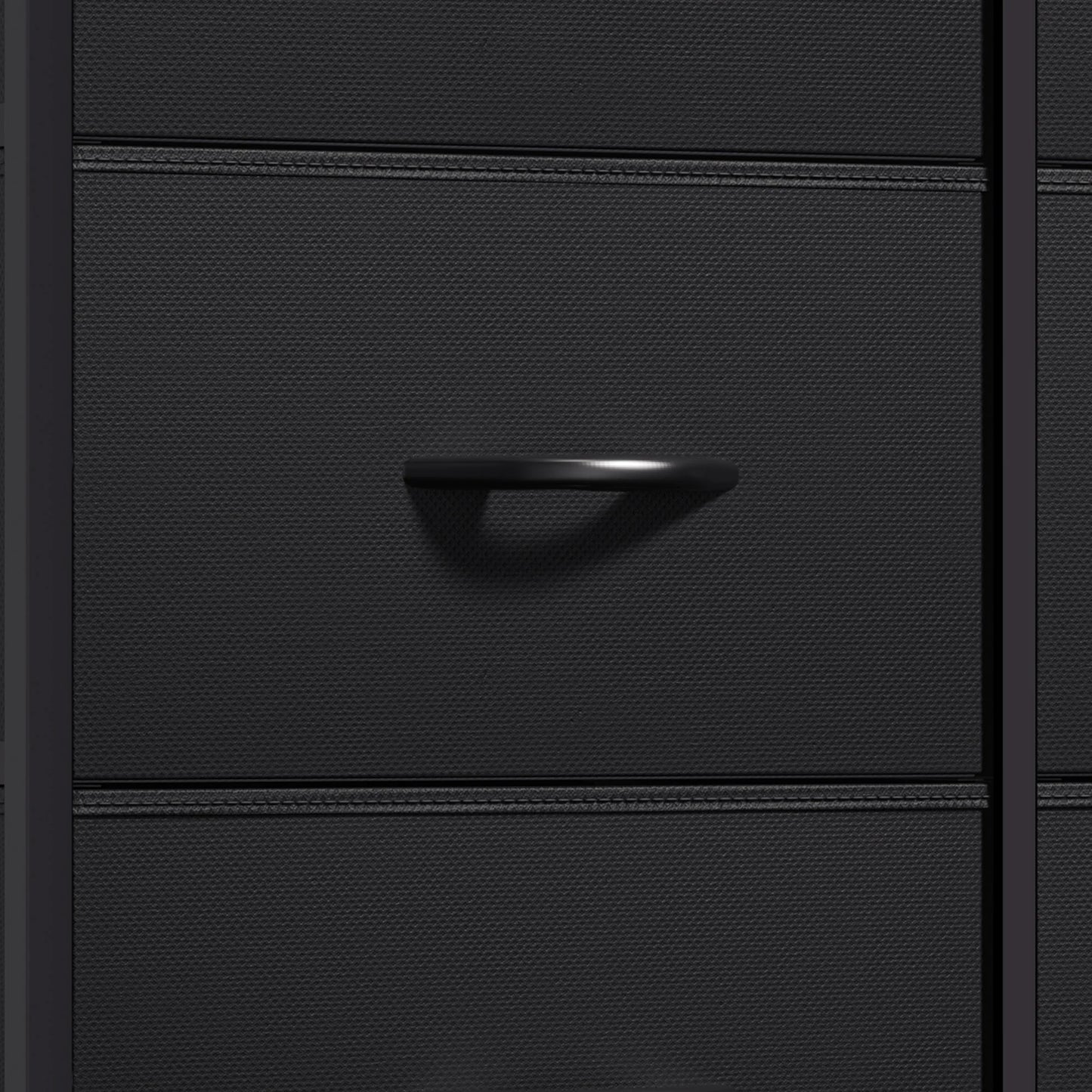 8 Drawers Fabric Storage Dressers for Living Room, Bedroom, Black/Rustic Brown