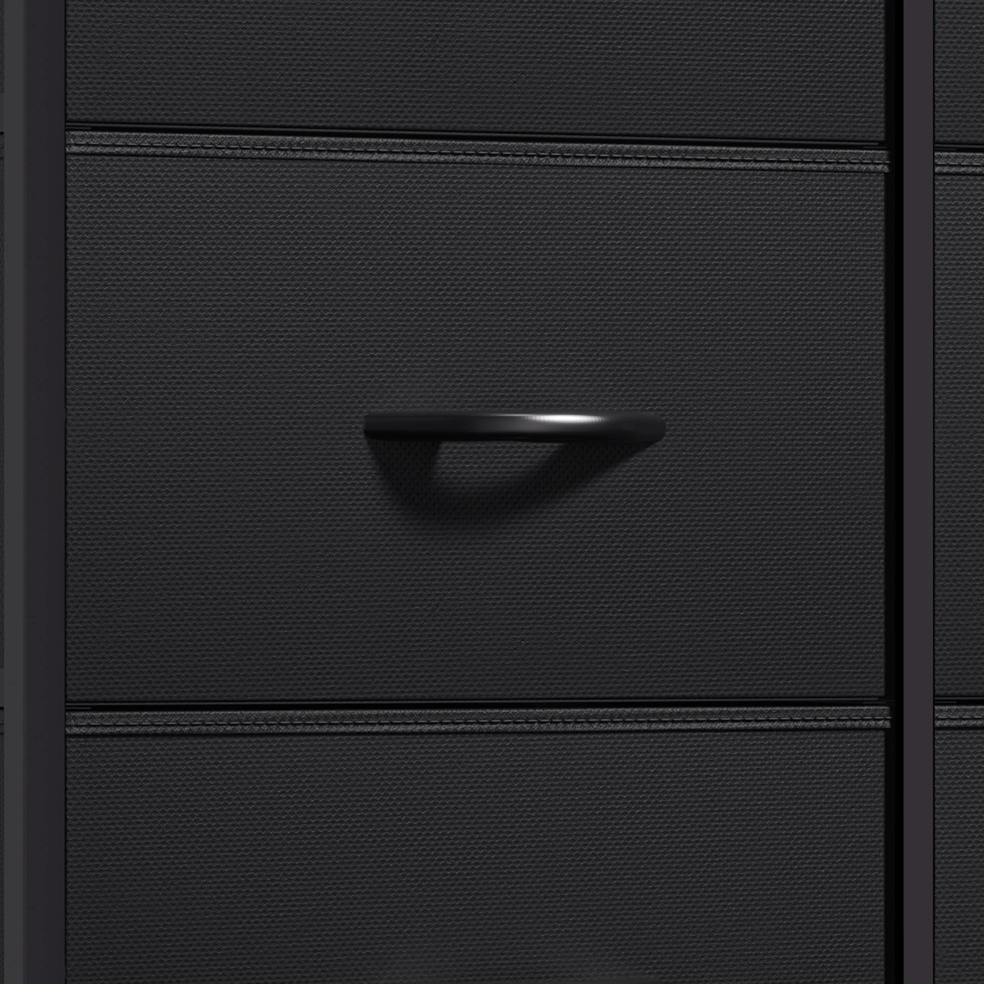 8 Drawers Fabric Storage Dressers for Living Room, Bedroom, Black/Rustic Brown
