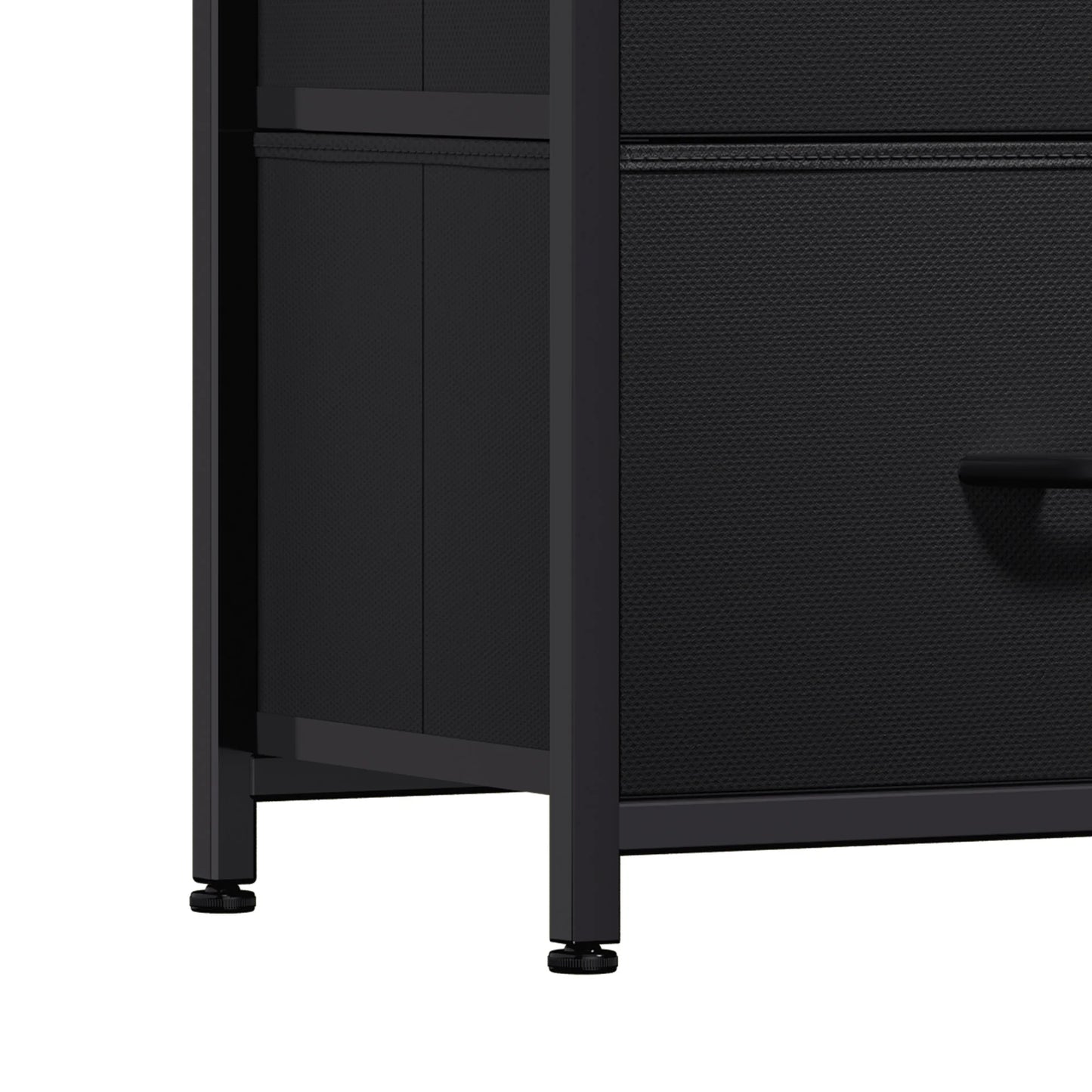 8 Drawers Fabric Storage Dressers for Living Room, Bedroom, Black/Rustic Brown