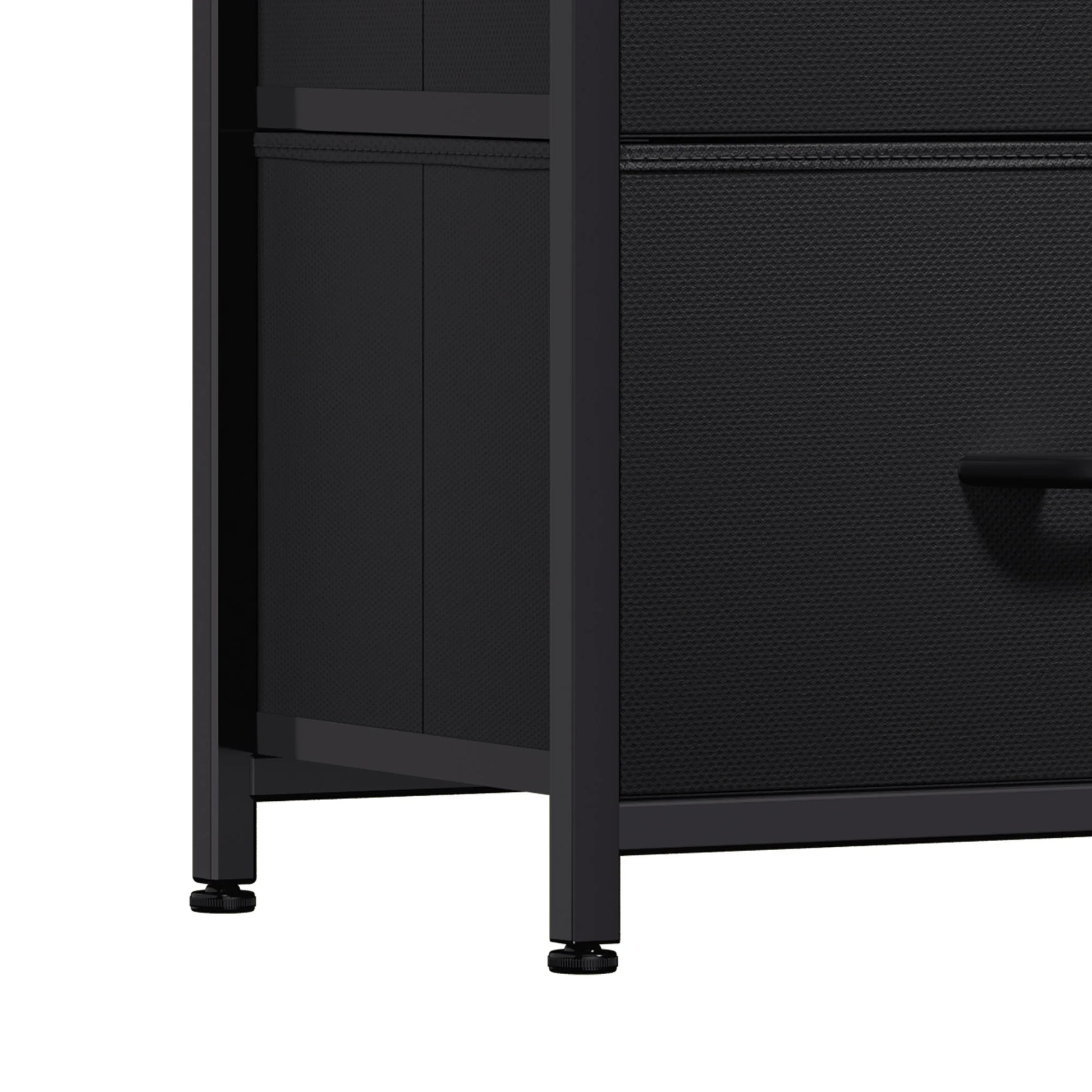 8 Drawers Fabric Storage Dressers for Living Room, Bedroom, Black/Rustic Brown