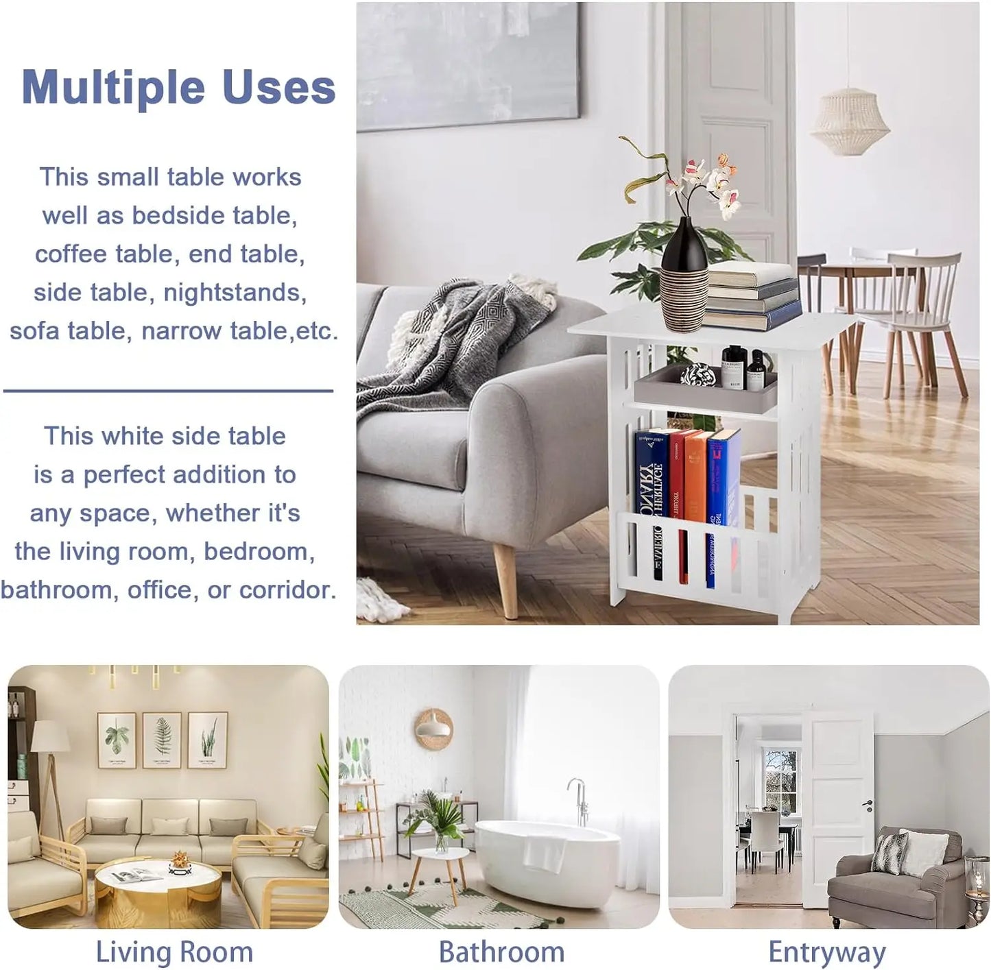 Multi-Layer Bedside Table Foldable Bookshelf Home Small Cabinet Storage Table Nightstand Bedside Furniture for Bedroom