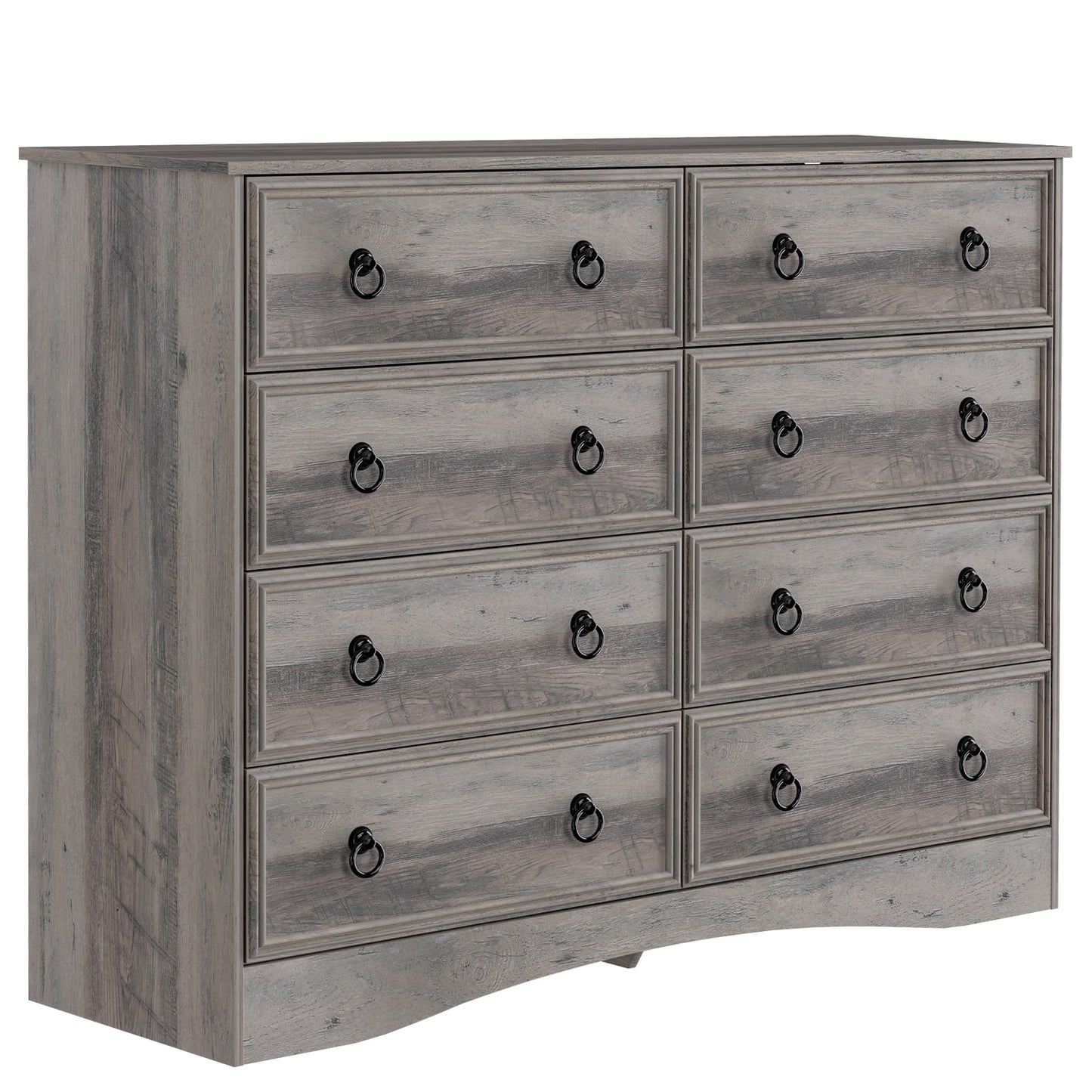 8 Drawer Dresser for Bedroom, Dresser TV Stand, Chest of Drawers for Storage and Organization, Gray